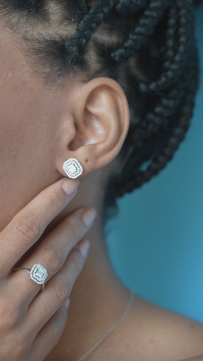 0,56 ct. Baguette Diamond Earring w/14K Gold