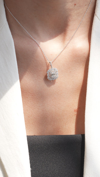 0,75 ct. Diamond Necklace w/14K Gold