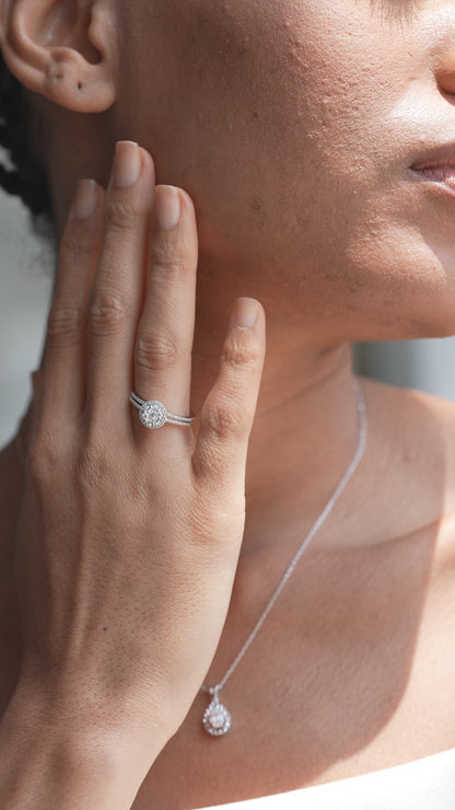 0,43 ct. Baguette Diamond Ring w/14K Gold