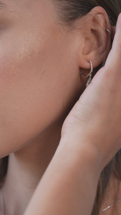 0,59 ct. Baguette Diamond Earring w/14K Gold