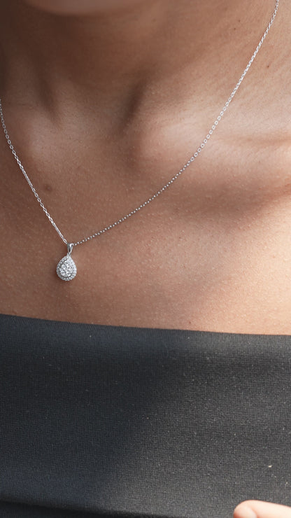 0,21 ct. Diamond Necklace w/14K Gold