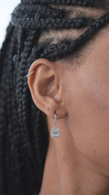 0,65 ct. Baguette Diamond Earring w/14K Gold